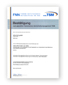 Das TSM Zertifikat der infra